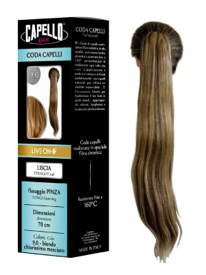 Capello Più Coda Capelli Liscia con Pinza 70cm Nr. 9.0