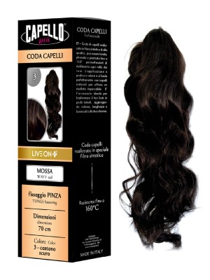 Capello Più Coda Capelli Mossa con Pinza 70cm Nr. 3