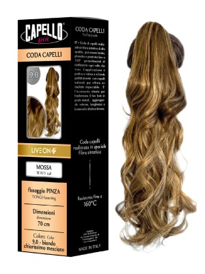Capello Più Coda Capelli Mossa con Pinza 70cm Nr. 9.0