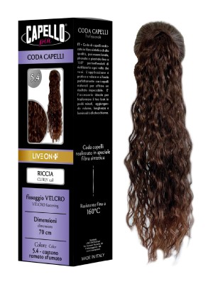Capello Più Coda Capelli Riccia con Velcro 70cm Nr. 5.4