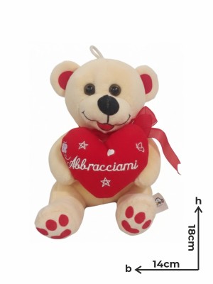 Peluche Orso Piccolo Cuore Abbracciami Beige