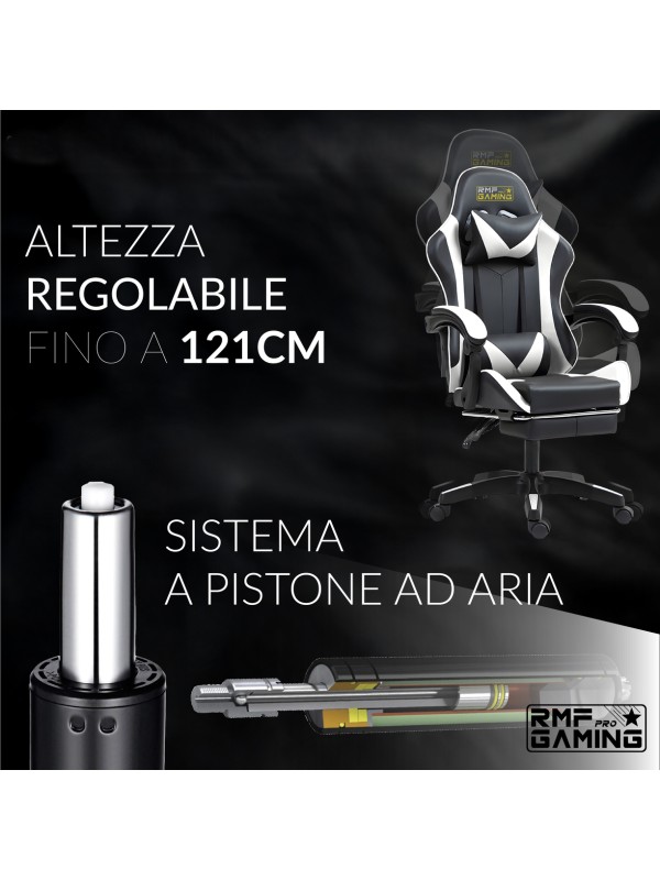RMF PRO Sedia Gaming in Ecopelle - BIANCO/NERO