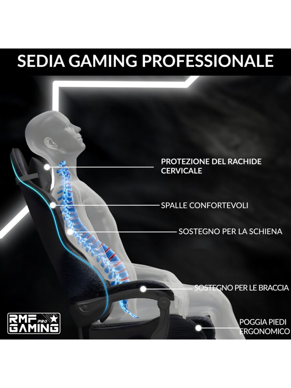 RMF PRO Sedia Gaming in Ecopelle - NERO