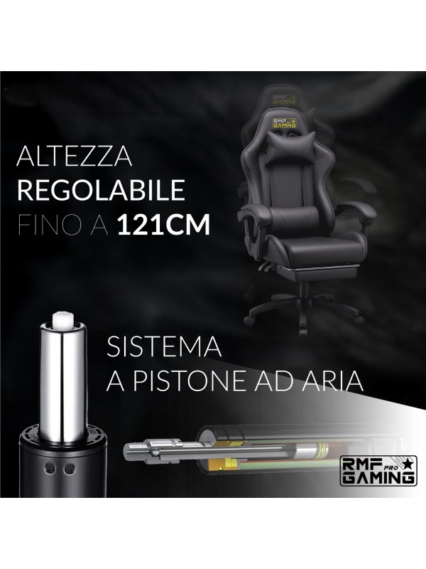 RMF PRO Sedia Gaming in Ecopelle - NERO